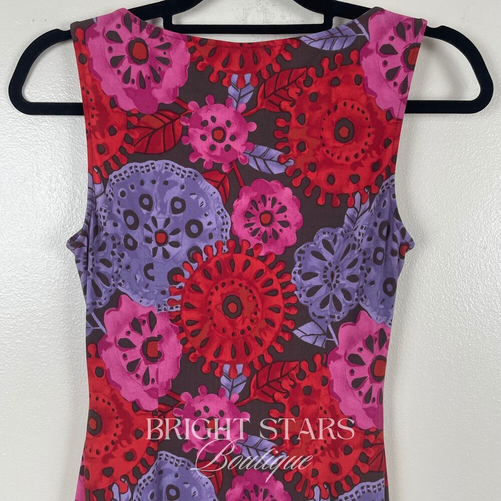 Rare Vintage Sleeveless Patterned Dress ASO Monica Geller Friends Y2K Pink Red - Picture 5 of 6